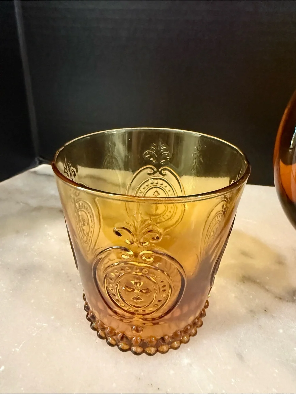 Pier 1 Amber Glass Water Tea Pitcher 7.5